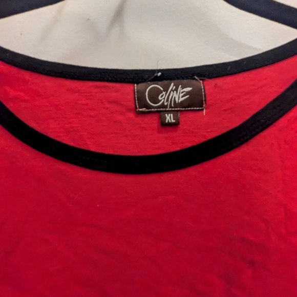 Coline black and red dress 100% cotton L/XL - Picture 2 of 5